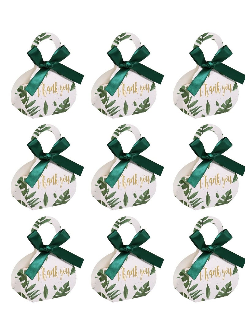 SYOSI - Party Favour Gift Boxes with Ribbon, Wedding Favour Boxes Candy Treat Box, Party Gift Box for Birthday, Bridal Shower, Baby Shower Gift Boxes, Engagement Party Gift Boxes, Green Gift Boxes, 25 Pack - Image 1