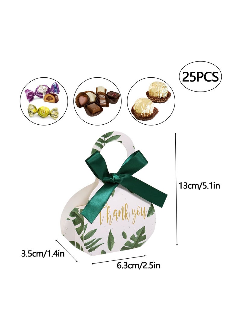 SYOSI - Party Favour Gift Boxes with Ribbon, Wedding Favour Boxes Candy Treat Box, Party Gift Box for Birthday, Bridal Shower, Baby Shower Gift Boxes, Engagement Party Gift Boxes, Green Gift Boxes, 25 Pack - Image 1