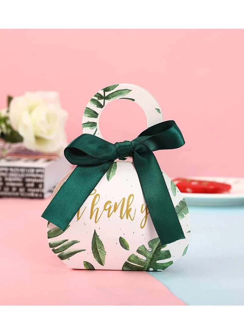 SYOSI - Party Favour Gift Boxes with Ribbon, Wedding Favour Boxes Candy Treat Box, Party Gift Box for Birthday, Bridal Shower, Baby Shower Gift Boxes, Engagement Party Gift Boxes, Green Gift Boxes, 25 Pack - Image 1