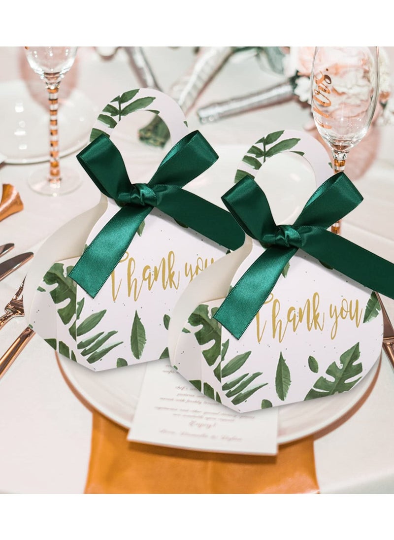 SYOSI - Party Favour Gift Boxes with Ribbon, Wedding Favour Boxes Candy Treat Box, Party Gift Box for Birthday, Bridal Shower, Baby Shower Gift Boxes, Engagement Party Gift Boxes, Green Gift Boxes, 25 Pack - Image 1