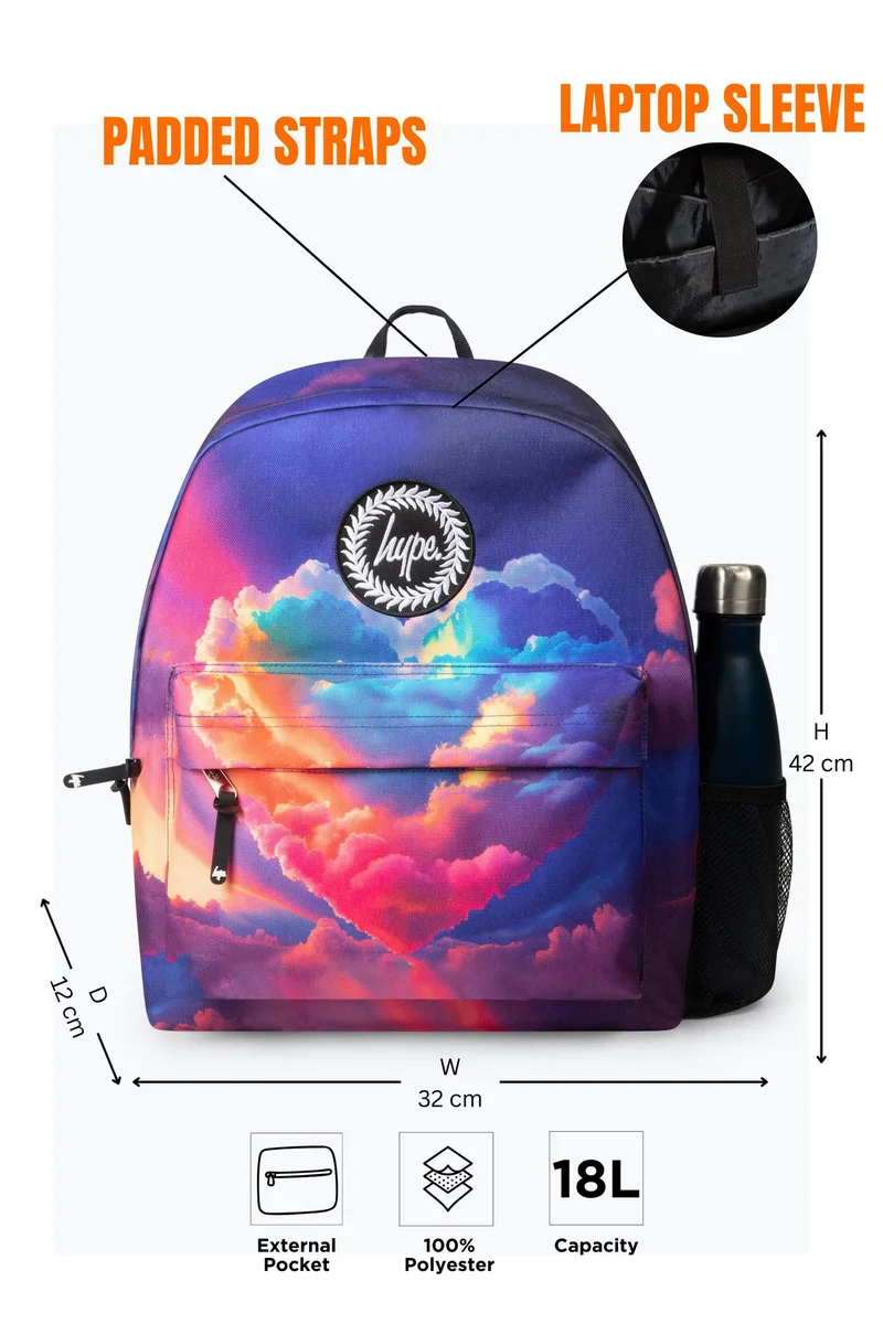 Just Hype HYPE Backpack Girls Multi Cloud Heart