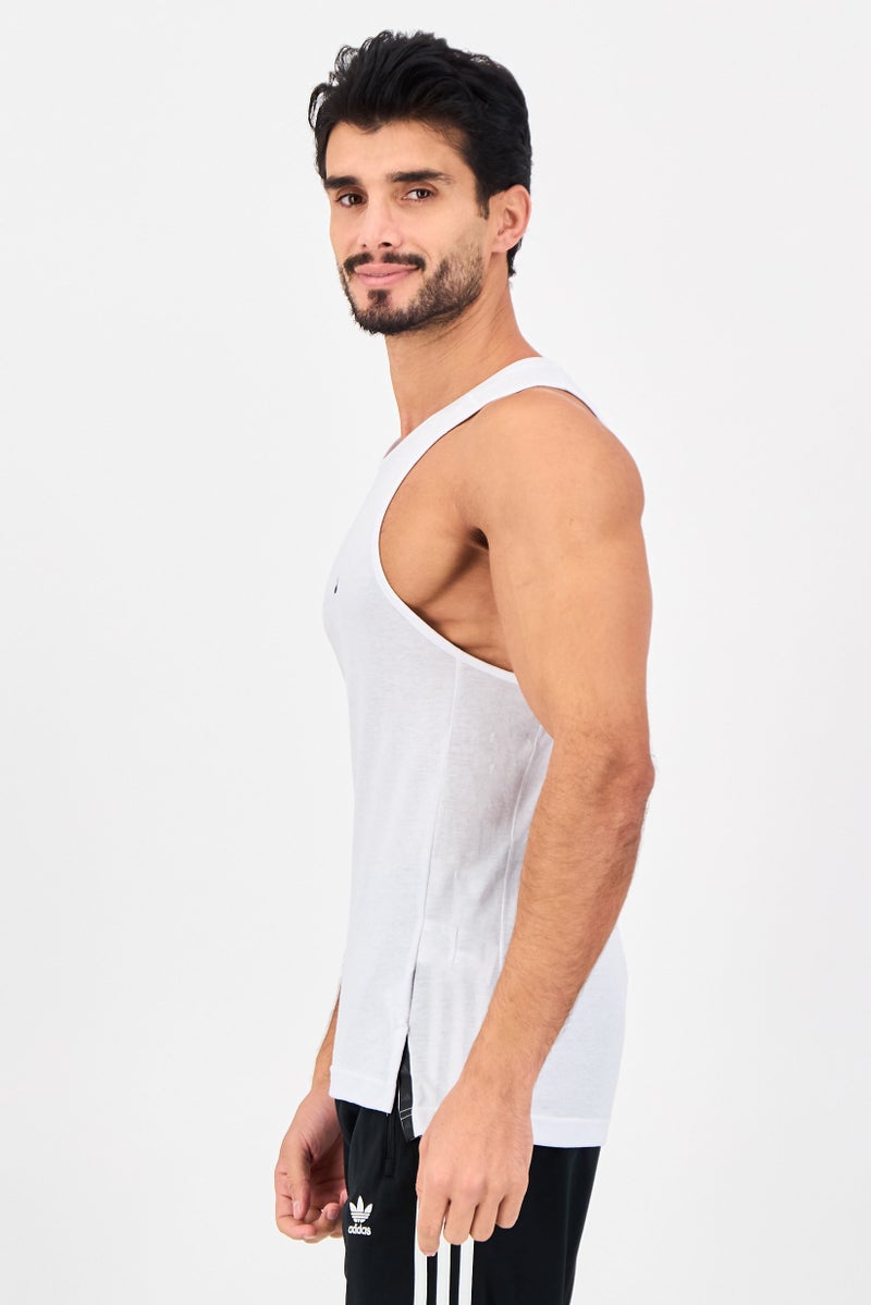 Adidas Men Sportswear Fit Sleeveless Training Vest, White - Image 3