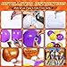 Kasyat 2 Sets Basketball Balloon Column Stand Kit with 4d Basketball Gold Purple Star Foil Balloons Purple and Yellow Arch Kit for Floor for Graduation Anniversary Decorations - Image 4