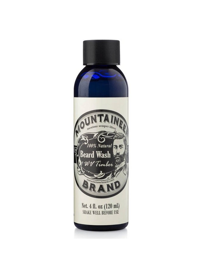 mountaineer brand - Ountaineer Brand Beard Wash For Men ; 100% Natural Beard Shampoo ; Thick Cleaning Softening Lather For Hair And Skin ; Hydrate And Detangle ; Grooming Treatment ; Wv Timber Scent 4Oz - Image 1