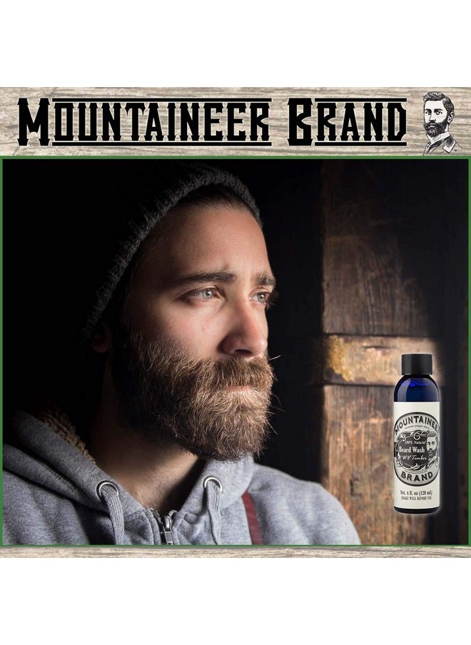 mountaineer brand - Ountaineer Brand Beard Wash For Men ; 100% Natural Beard Shampoo ; Thick Cleaning Softening Lather For Hair And Skin ; Hydrate And Detangle ; Grooming Treatment ; Wv Timber Scent 4Oz - Image 1