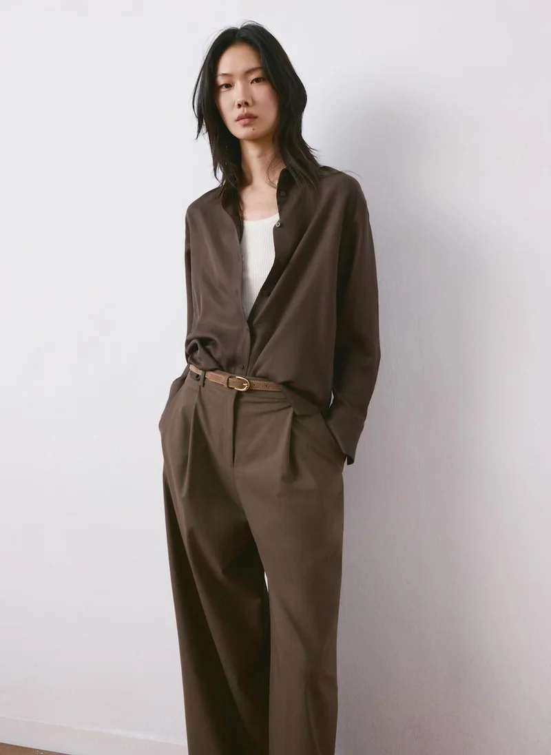 MANGO Straight lyocell shirt