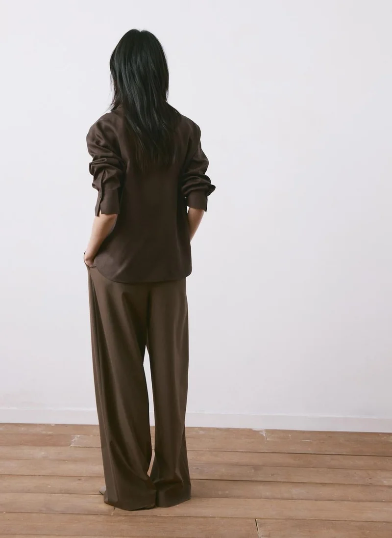 MANGO Straight lyocell shirt