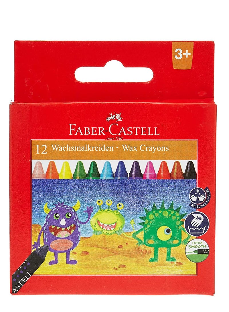 FABER-CASTELL 12-Piece Wax Crayons Multicolor - Image 1