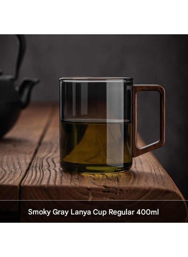 فنجان شاي زجاجي فاخر (400 مل لكل منهما)، بما في ذلك فنجان شاي مع فلتر، وغطاء خشبي، وكوب ماء من زجاج البورسليكات العالي، وإبريق شاي زجاجي مع فلتر. - Image 4