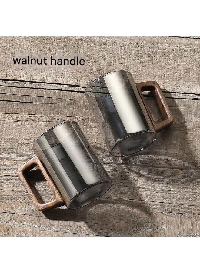 فنجان شاي زجاجي فاخر (400 مل لكل منهما)، بما في ذلك فنجان شاي مع فلتر، وغطاء خشبي، وكوب ماء من زجاج البورسليكات العالي، وإبريق شاي زجاجي مع فلتر. - Image 5