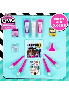L.O.L. SURPRISE! Horizon Group USA L.O.L. Surprise! O.M.G. Lollipop Lip Gloss, Create 4 LOL Surprise Lip Glosses, Includes 4 Lip Gloss Containers, 3 Fun Flavors, Confetti, Surprise Temporary Tattoos & More  - Image 2
