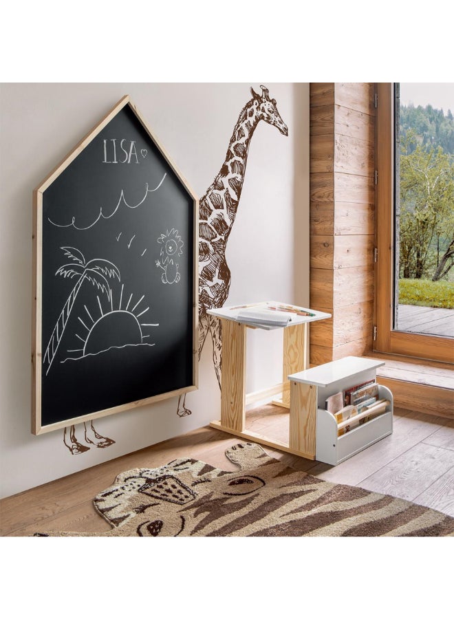 atmosphera Home Giant Slate Chalkboard for Kids Black and Brown 117 x 3 x 75.5 cm 158534 - Image 4