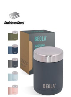 BEOLA 450ml Food Jar Lunch Box Thermos Stainless Steel Double Wall Insulated Travel Food Flask for Kids and Adults, 15oz (Lava Gray)  - Image 1