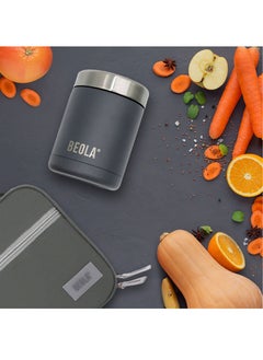 BEOLA 450ml Food Jar Lunch Box Thermos Stainless Steel Double Wall Insulated Travel Food Flask for Kids and Adults, 15oz (Lava Gray)  - Image 5