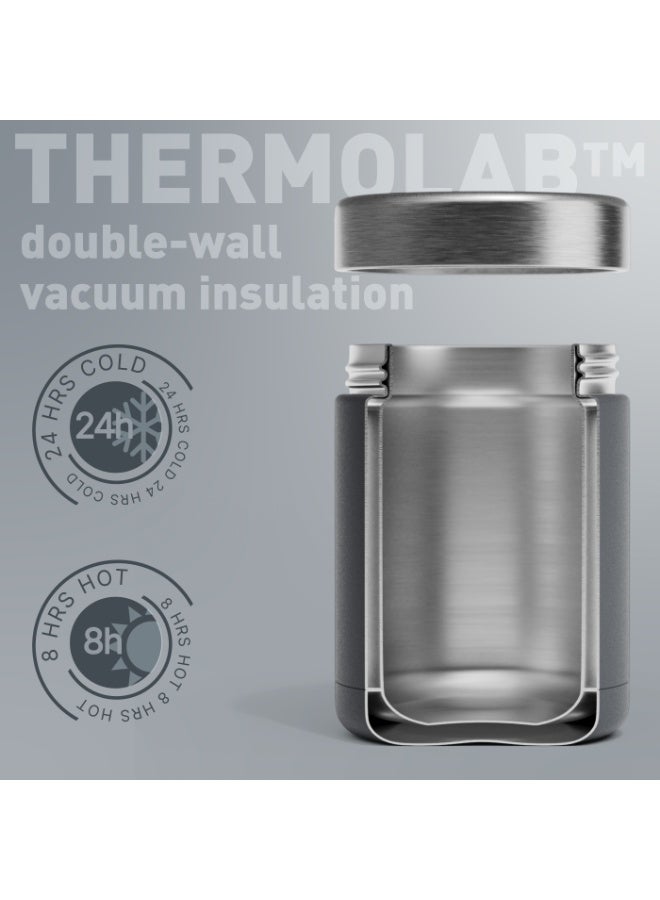 BEOLA 450ml Food Jar Lunch Box Thermos Stainless Steel Double Wall Insulated Travel Food Flask for Kids and Adults, 15oz (Lava Gray) - Image 5