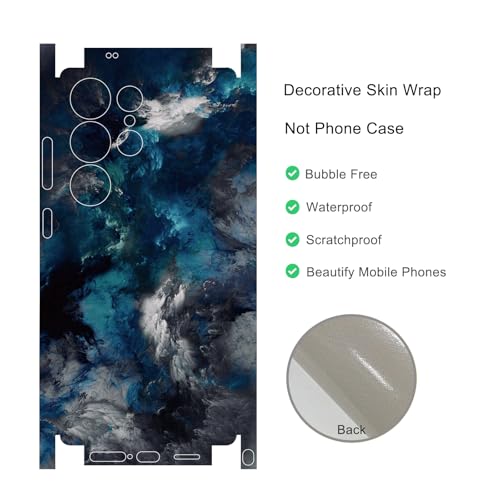 CXWITHY Skin Wrap for Samsung Galaxy S25 Ultra, Phone Stickers Decal Cover for Mobile's Back, Camera, Frame (Turquoise) - Image 4