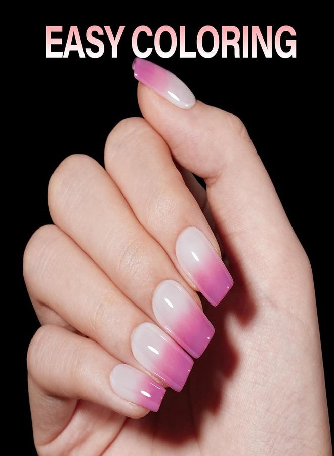 RECTYO GALLERY 100 Pcs Short Square Soft Gel Full Cover Clear Gelly Tips - Half Matte Acrylic Pre-Filed Fake Press on Nails for Extension (Clear) - Image 4