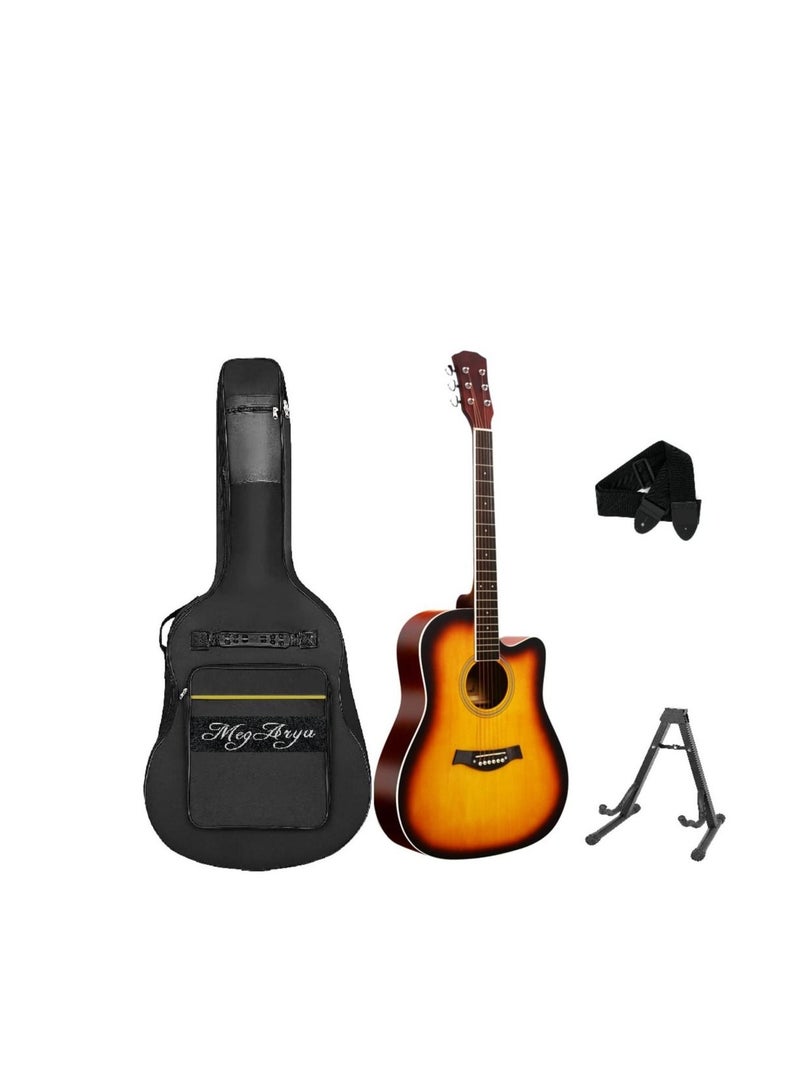 ميغاريا جيتار أكوستيك 40 بوصة مع حقيبة وحزام وحامل جيتار - Image 1