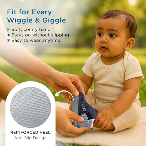 Mee Mee Soft Light Weight Booties | Unisex | Anti Skid | Attractive Colors & Designs | 6 Months + Denim Blue - Image 3
