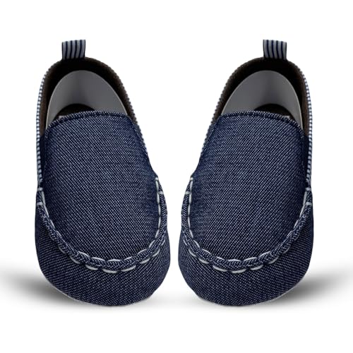 Mee Mee Soft Light Weight Booties | Unisex | Anti Skid | Attractive Colors & Designs | 6 Months + Denim Blue - Image 1