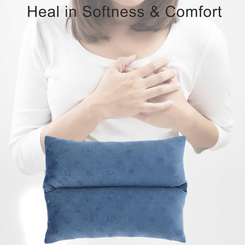 Heal n Hope وسادة قلب صغيرة لجراحة القلب لمرضى العلاج الكيميائي بعد جراحة القلب المفتوح هدايا التعافي ضرورية لحماية الوسادة دوت مينيكي دنيم أزرق - Image 4