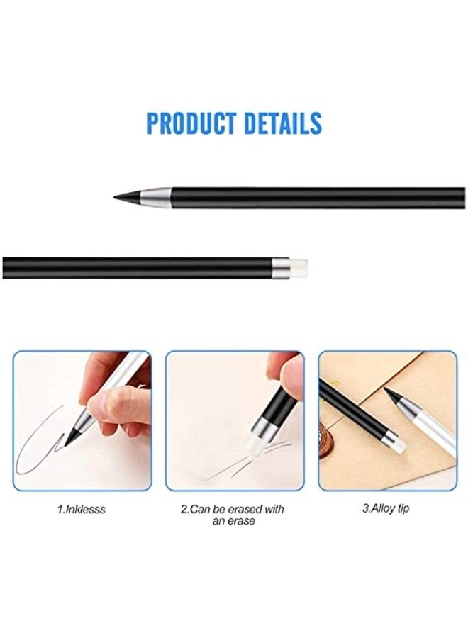 6PCS Inkless Pen Eternal Pencil Writing Pencil Infinite Metallic No Ink Signing Pen Assorted Colors Children Adults Home Office School Material - Image 4