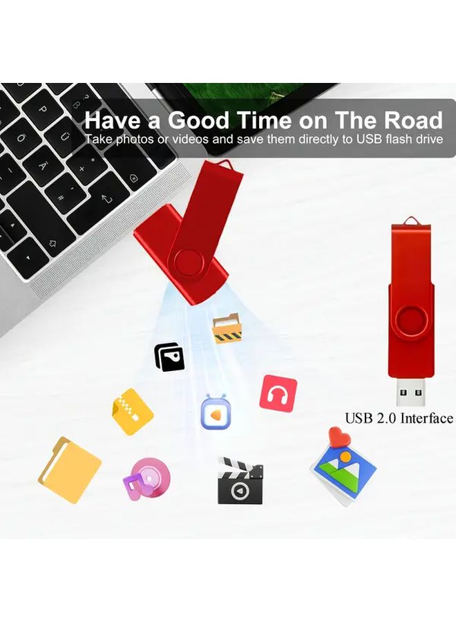 2 Pack 8GB USB 2.0 Flash Drive Red Office Storage Device - Image 3