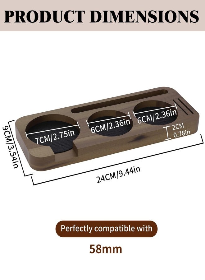 PROKITCHEN 51-58mm Espresso Station, Walnut 3-Slot Tamper Mat, Non-Slip Espresso Accessories Organizer, Compact Coffee Accessories Holder for Barista Countertop - Image 4