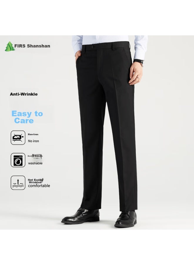 Firs Men's Dress Pants, Wrinkle-resistant Business Trousers, Casual Pants, Professional Formal Wear, Dad's Elastic Straight-leg Cargo Pants - Image 2