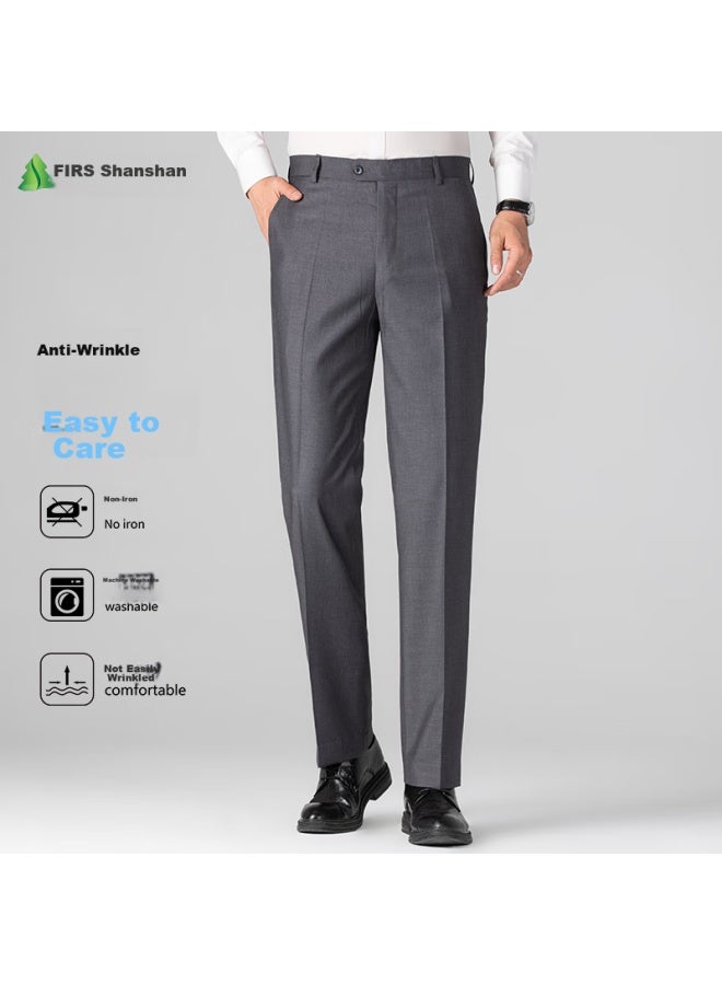 Firs Men's Dress Pants, Wrinkle-resistant Business Trousers, Casual Pants, Professional Formal Wear, Dad's Elastic Straight-leg Cargo Pants - Image 3