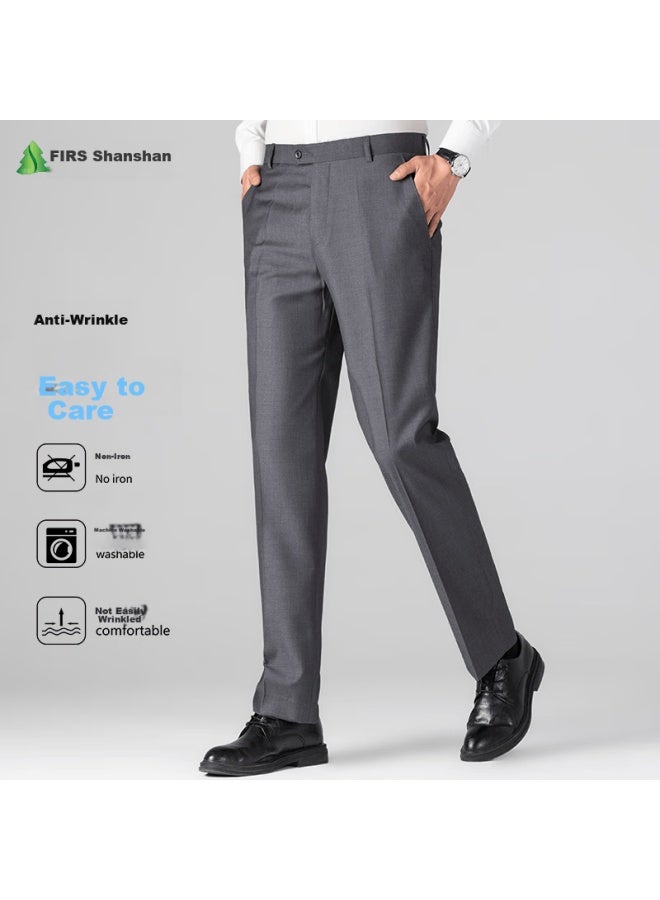 Firs Men's Dress Pants, Wrinkle-resistant Business Trousers, Casual Pants, Professional Formal Wear, Dad's Elastic Straight-leg Cargo Pants - Image 1