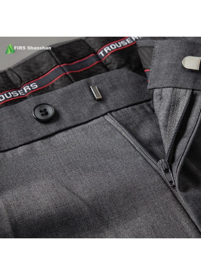 Firs Men's Dress Pants, Wrinkle-resistant Business Trousers, Casual Pants, Professional Formal Wear, Dad's Elastic Straight-leg Cargo Pants - Image 5