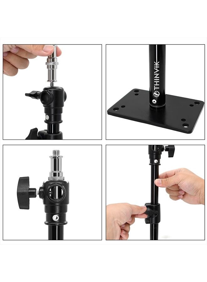 Thinvik حامل كاميرا استوديو التصوير، جبل إضاءة على الحائط والسقف مع ذراع متحرك. ممتد 14''-22' مع خيط 1/4 و 3/8. لمونوليت الفيديو، عاكس، تركيب عمودي أفقي علوي - سبيكة الألمنيوم - Image 5