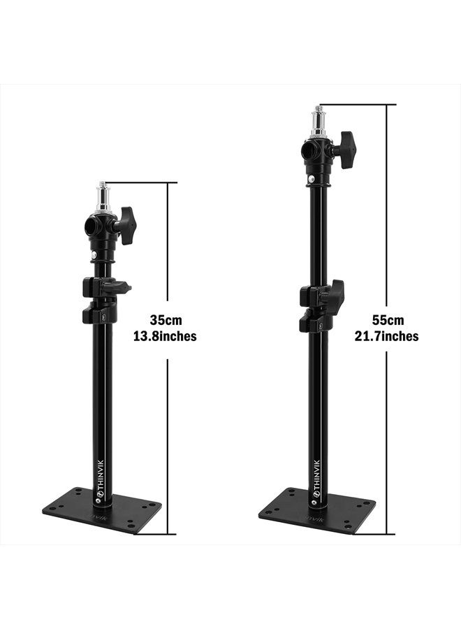 Thinvik حامل كاميرا استوديو التصوير، جبل إضاءة على الحائط والسقف مع ذراع متحرك. ممتد 14''-22' مع خيط 1/4 و 3/8. لمونوليت الفيديو، عاكس، تركيب عمودي أفقي علوي - سبيكة الألمنيوم - Image 2