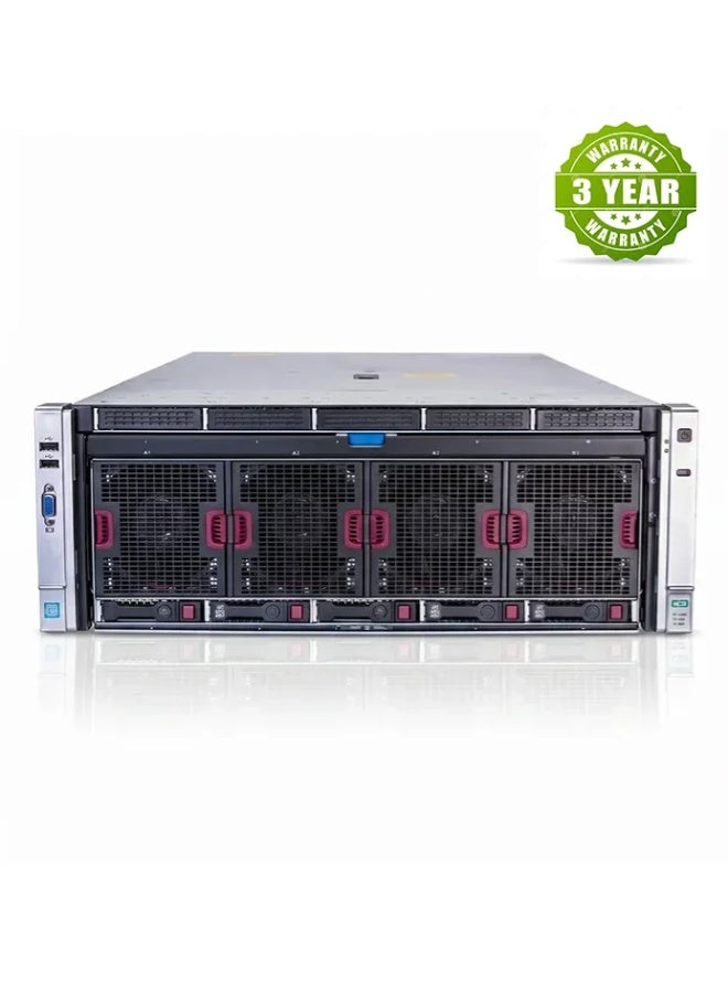 سيرفر راك HPE ProLiant DL580 G9، 4 معالجات Intel Xeon E7-8890 v4، ‏96 نواة فعلية، 192 خيط معالجة، 64GB DDR4 ECC، و5×1.2TB SAS 12G