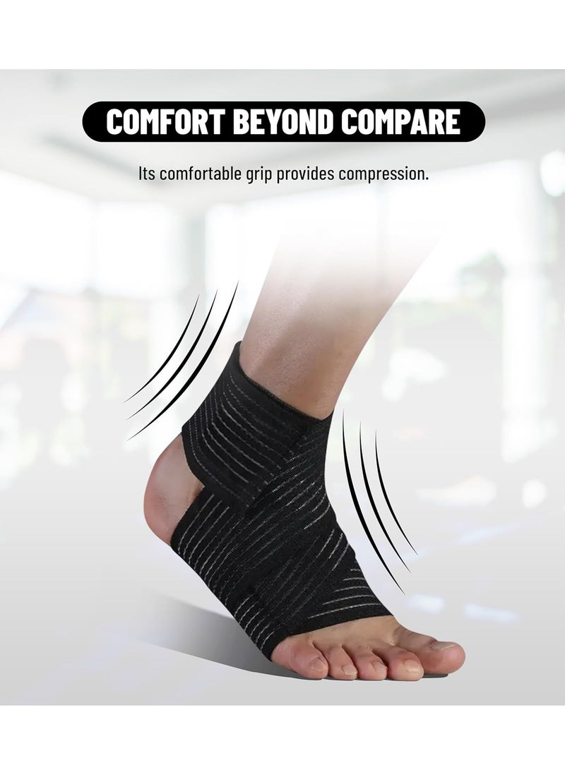 ENDLESS  Slip-in Ankle Support Brace Single| Black | Material: Neoprene & Polyester | For Plantar Fasciitis Neorapathy Relief Sport for Men & Women | Pain Relief, Gym, Sports, Exercise, Workout, Cycling - Image 3