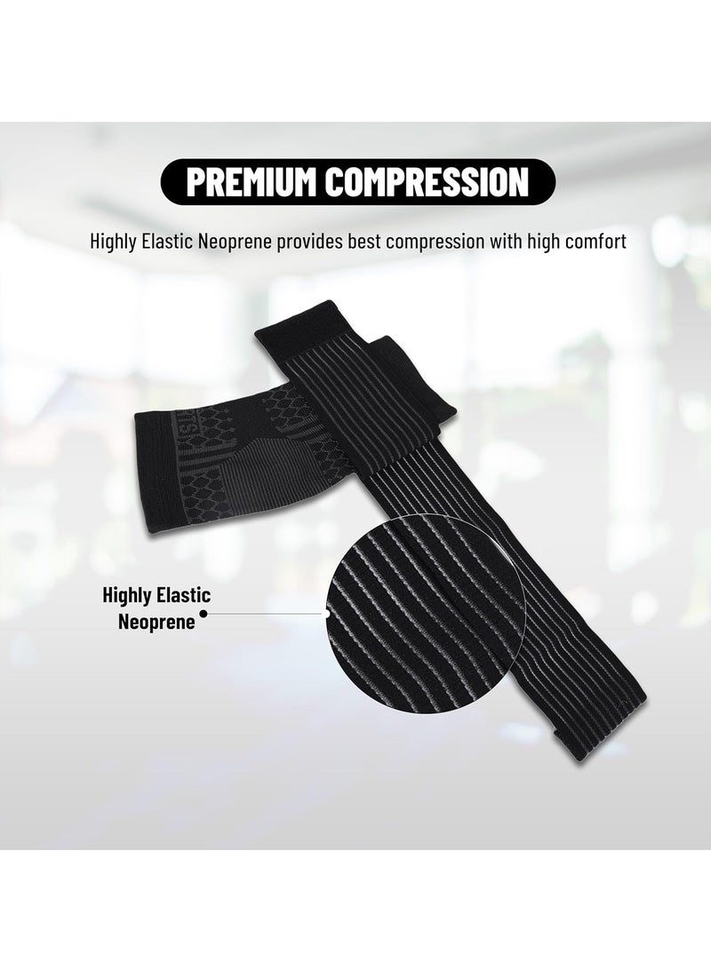 ENDLESS  Slip-in Ankle Support Brace Single| Black | Material: Neoprene & Polyester | For Plantar Fasciitis Neorapathy Relief Sport for Men & Women | Pain Relief, Gym, Sports, Exercise, Workout, Cycling - Image 4