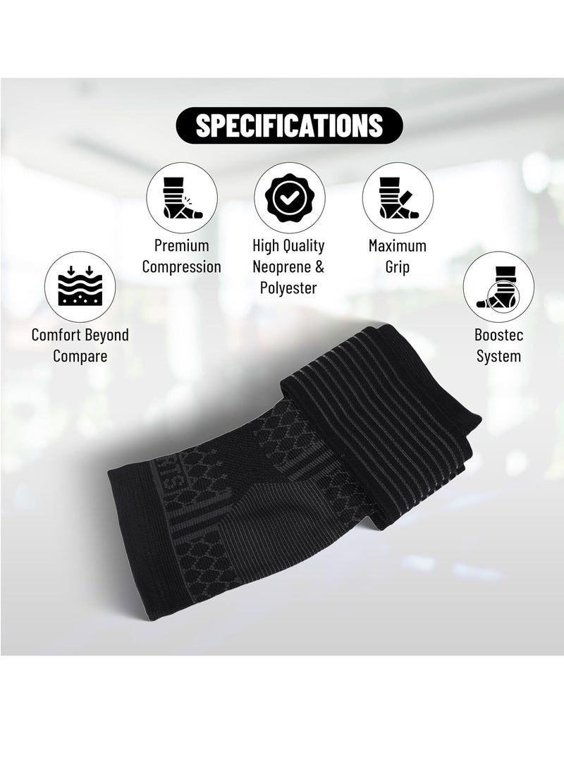 ENDLESS  Slip-in Ankle Support Brace Single| Black | Material: Neoprene & Polyester | For Plantar Fasciitis Neorapathy Relief Sport for Men & Women | Pain Relief, Gym, Sports, Exercise, Workout, Cycling - Image 2