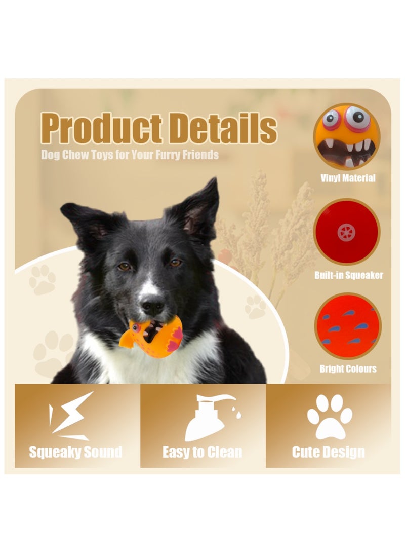 MIIXUER 6 Pcs Squeaky Puppy Toy, Cute Interactive Dog Toys for Small Dogs, Squeaky Dog Toys for Relieves Anxiety - 6 monsters - Image 5