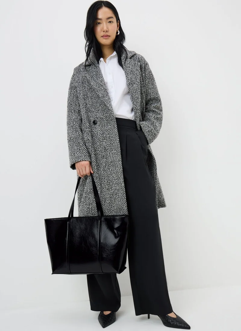 ماتلان حقيبة يد جلد صناعي أسود