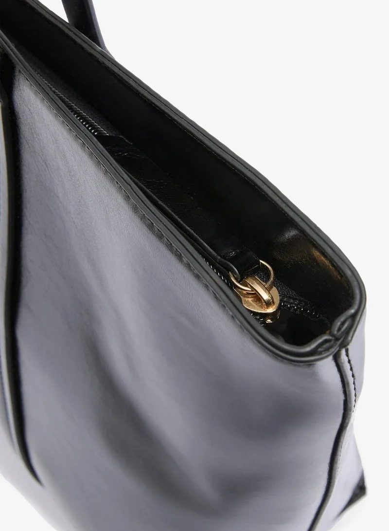 Matalan Black Black Faux Leather Tote Bag for Women | Best Price UAE