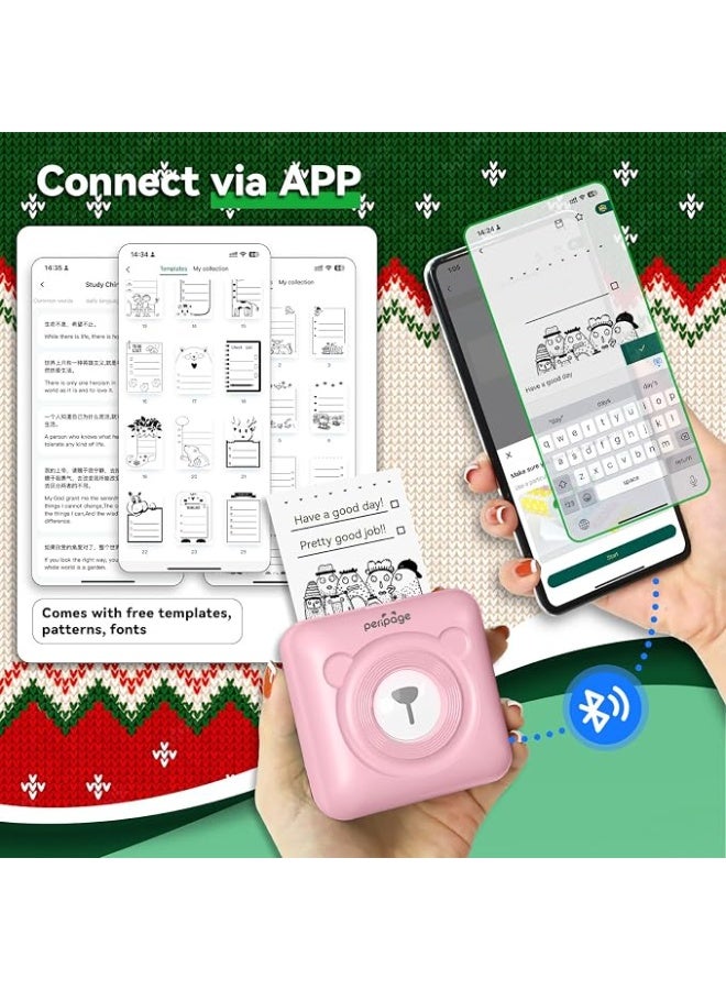 PeriPage A6 304dpi Sticker Printer - Mini Thermal Printer, A6 Sticker Maker Machine, Portable Bluetooth Pocket Phone Printer for Anatomy Flashcards, Journal, Notes, Kids Gift, Receipts, Pink Color - Image 5