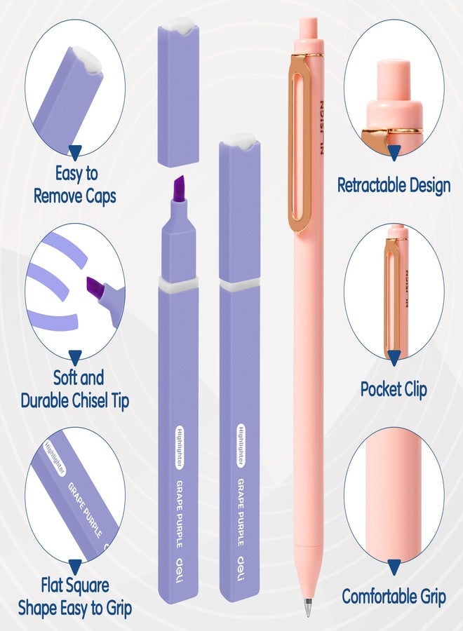 ديلي أقلام تظليل وجل من ديلي، عبوة من 10 أقلام، أقلام تظليل للكتاب المقدس لا تسيل، أقلام تظليل بألوان متنوعة، أقلام جل حبر أسود، أقلام تظليل سريعة الجفاف للكتاب المقدس وتدوين الملاحظات والتخطيطات - Image 3