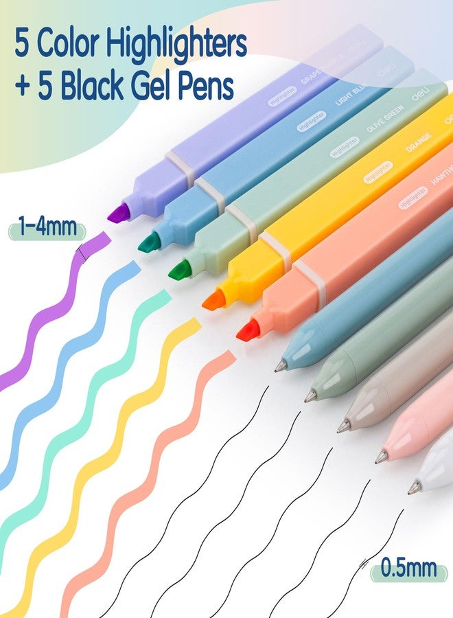 ديلي أقلام تظليل وجل من ديلي، عبوة من 10 أقلام، أقلام تظليل للكتاب المقدس لا تسيل، أقلام تظليل بألوان متنوعة، أقلام جل حبر أسود، أقلام تظليل سريعة الجفاف للكتاب المقدس وتدوين الملاحظات والتخطيطات - Image 2