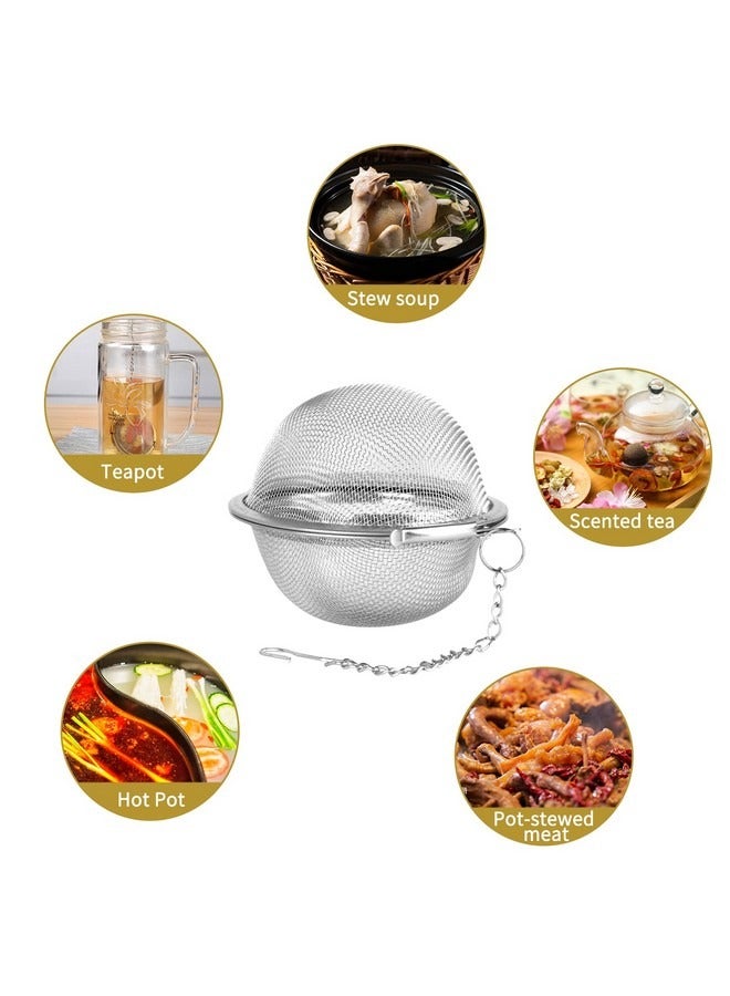 بيوينتي 2 قطعة من كرات الشاي الشبكية المصنوعة من الفولاذ المقاوم للصدأ مقاس 2.7 بوصة مصافي الشاي ومرشحات مصفاة الشاي للشاي - Image 3