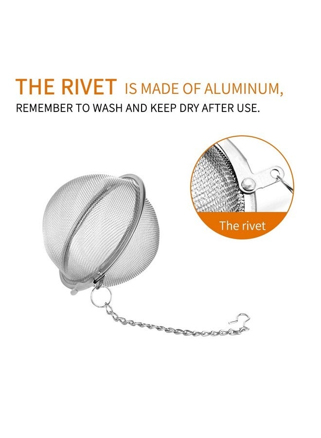 بيوينتي 2 قطعة من كرات الشاي الشبكية المصنوعة من الفولاذ المقاوم للصدأ مقاس 2.7 بوصة مصافي الشاي ومرشحات مصفاة الشاي للشاي - Image 5