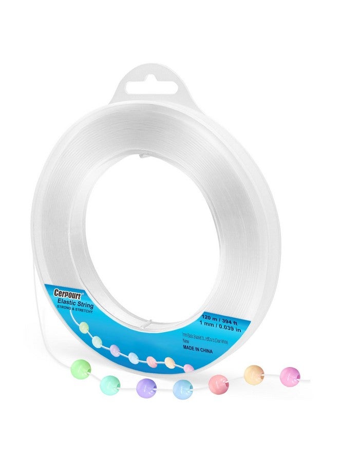 Cerpourt 1Mm Elastic Bracelet String Cord 394Ft Crystal Stretch Bead Cord For Jewelry Making Beading Thread Stretchy String For Bracelets Necklaces Jewelry Beading Making And Crafts (Clear White) - Image 1