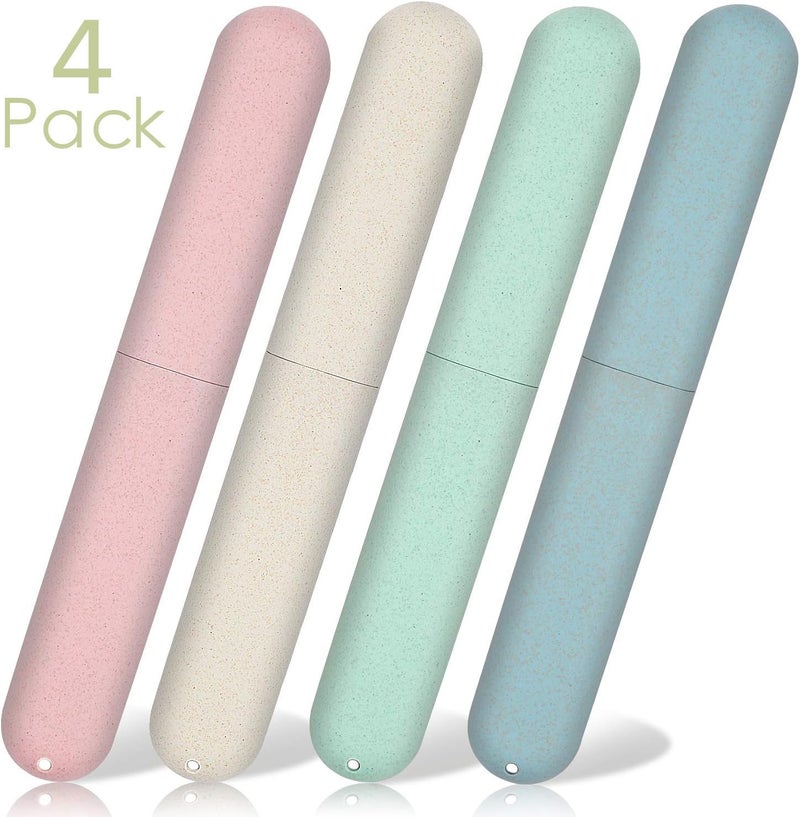 NEXCURIO 4 Pack Travel Toothbrush Case, Portable Breathable Toothbrush Holder for Travel/Camping/School/Home - Image 2