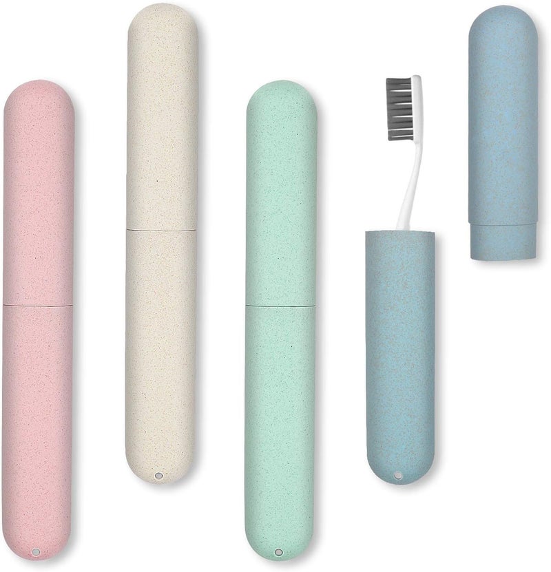 NEXCURIO 4 Pack Travel Toothbrush Case, Portable Breathable Toothbrush Holder for Travel/Camping/School/Home - Image 1