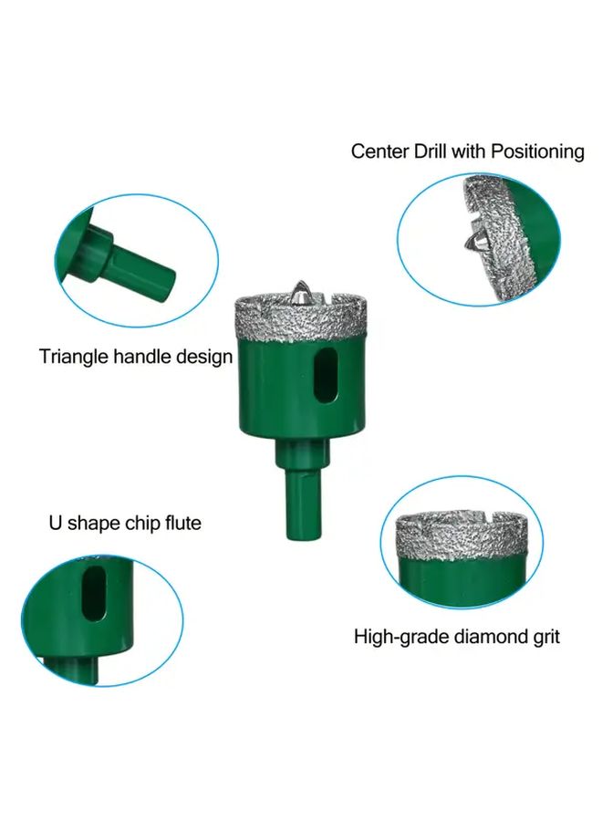 18mm Dark Green Diamond Hole Saw with Positioning Drill Bit for Tile Glass Marble - Image 3